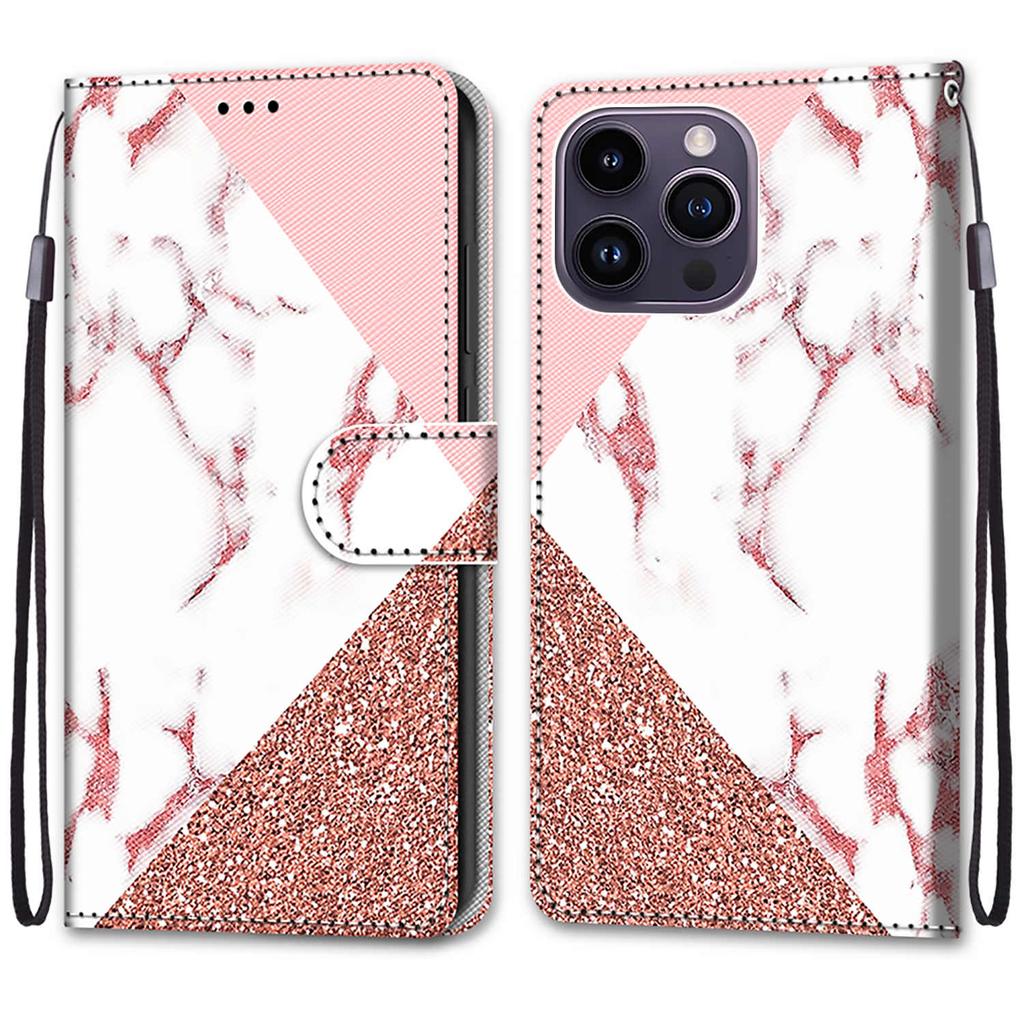 Husă de piele pictată de lux, tip portofel, tip carte, pentru iPhone 16, 15, 14, 13, 12 Pro Max, 15Pro, 16Pro, iPhone 11