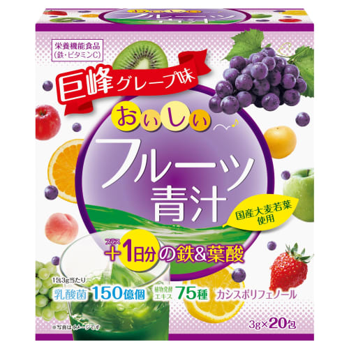 

Yuwa Вкусный фруктовый зеленый сок, Суточная норма железа и фолиевой кислоты, 20 пакетиков, 4414