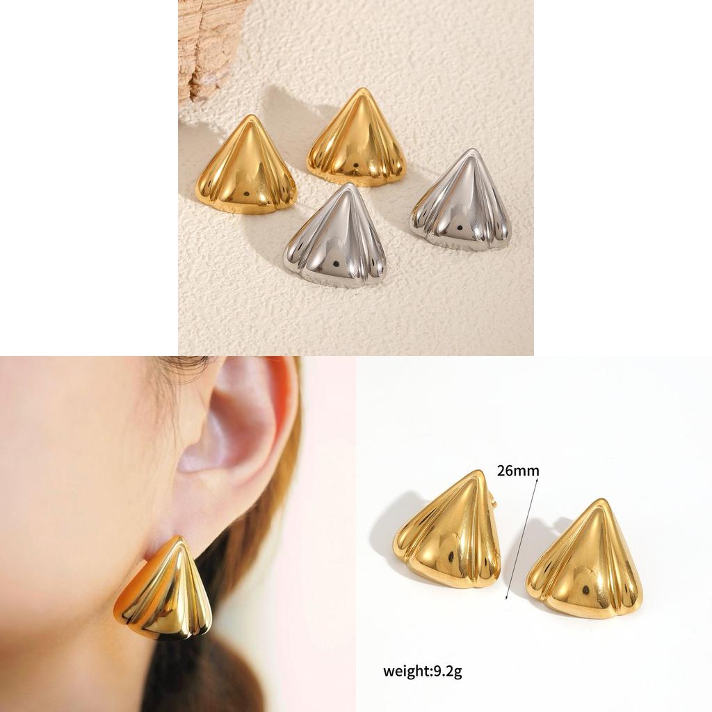 Geometric Stainless Steel Triangle Earrings For Women Fashion Jewelry