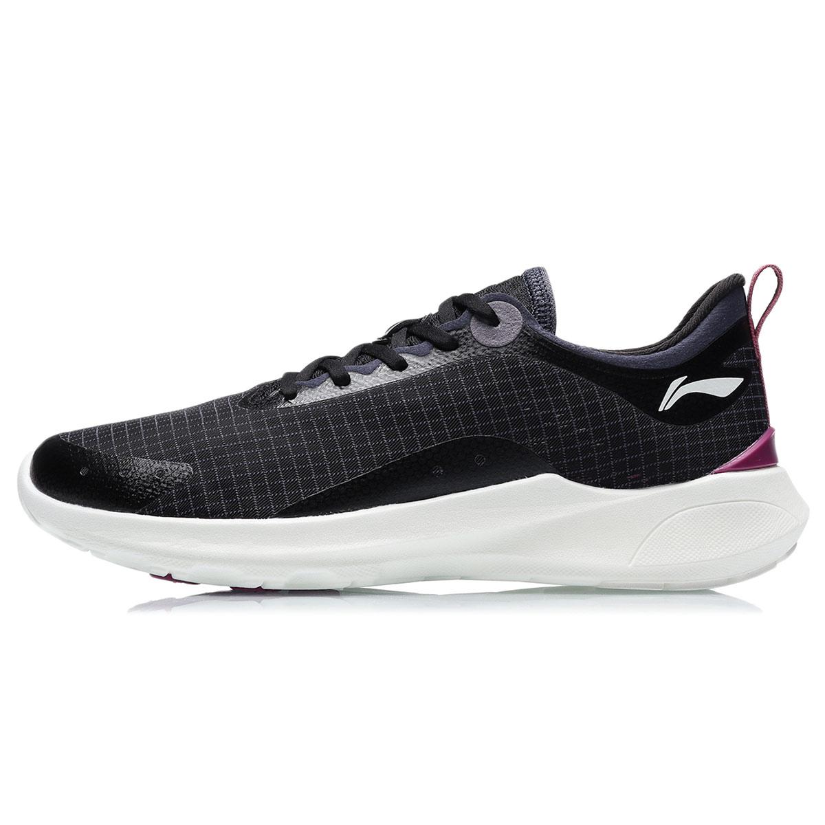 

Li Ning PU, Textile Cushioning Slip Resistant Abrasion Resistant Low top Running Shoes Women s Black White ARBR002-4 36