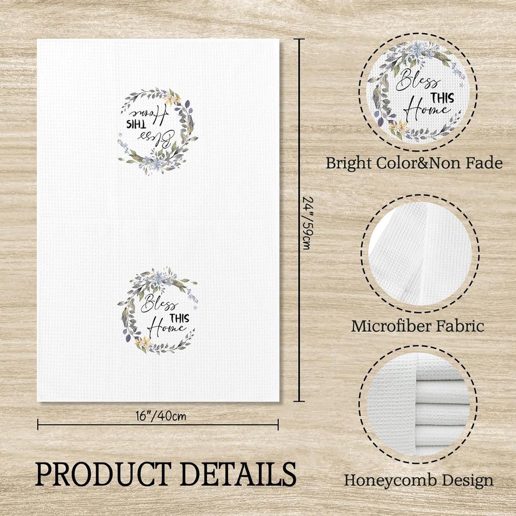 Voatok Bless This Home Kitchen Towels, Housewarming Gifts Hand Towels for Bathroom, Best Housewarming Gifts for New Home House Apartment Dish Tea