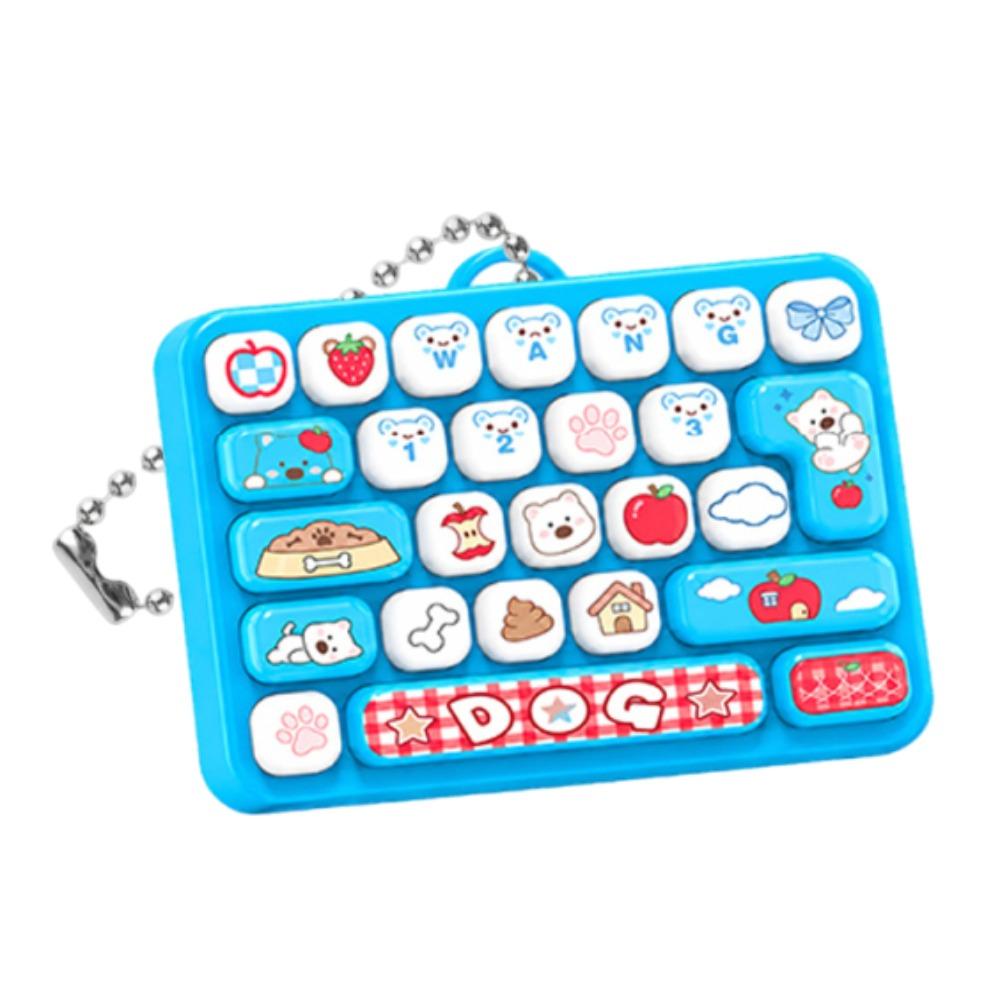 Cartoon 26 Keys Keyboard Keychain Animals Stress Relief Fidget Toy Travel Use