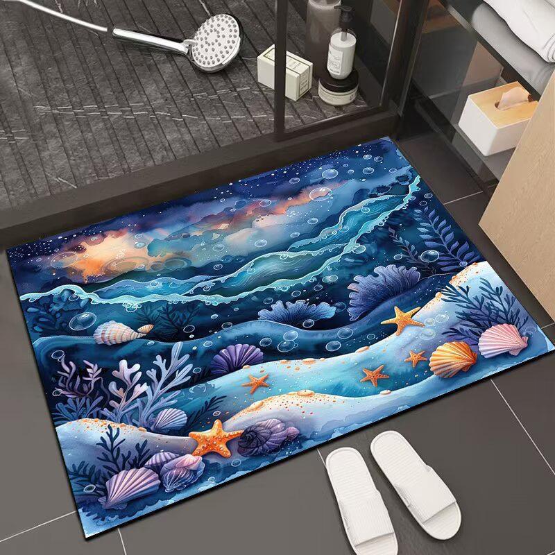 Nordic 3D Visual Stone Diatom Mud-Resistant Easy Clean Entrance Doormat