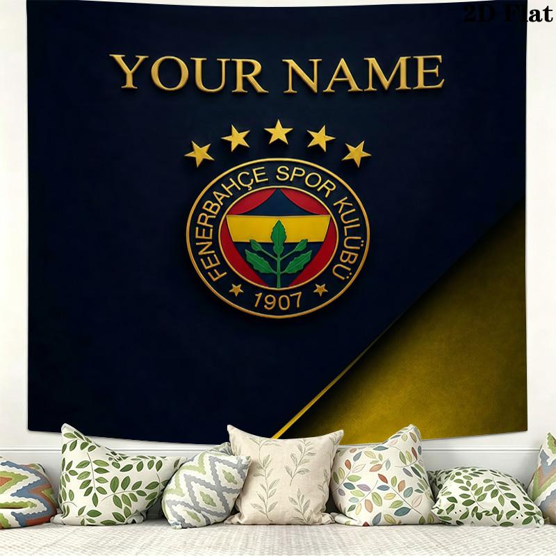 Custom Name FenerbahçePrinted Tapestry – Wall Hanging for Bedrooms, Dorms, and Home Decor