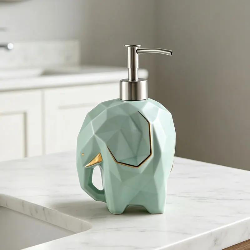 soap dispenser 420ml Cartoon Elephant Ceramic Hand Wash Shampoo Shampoo Bottled separately Hotel Home stay lotion Press Bottle