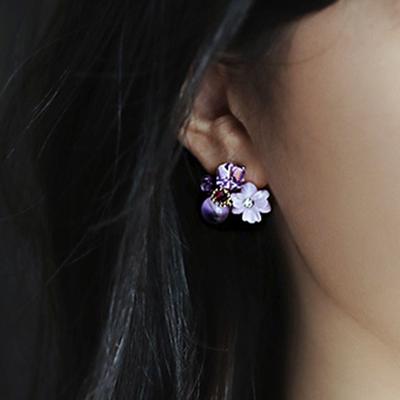 1 paar Frauen Ohrstecker Blume Strass Schmuck Cubic Faux Kristall Ohrstecker für