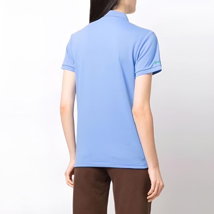 Polo Ralph Lauren Solid Logo Simple Short Sleeve Polo Shirt Women Tops Blue 211806666006