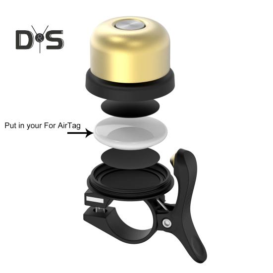 Fahrradklingel für AirTag Locator-Halterung, leichte, laute Klingel, universell, für MTB, Straße, Berg, Klapprad, Lenker, Alarmglocke, Fahrradzubehör