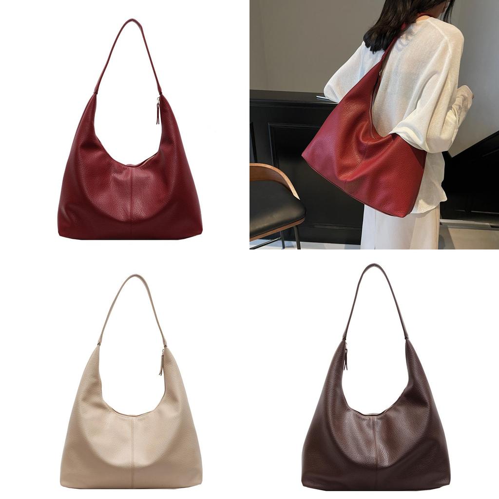 Urban Solid Color Pu Tote Bag With Large Capacity For Daily Use And Fashion Style