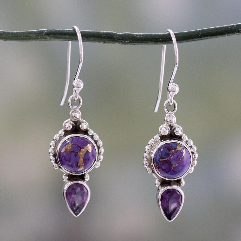 

Серьги Bluelans, серьги-капли, аметист, водный драгоценный камень, женские висячие крючки, искусственные ювелирные изделия