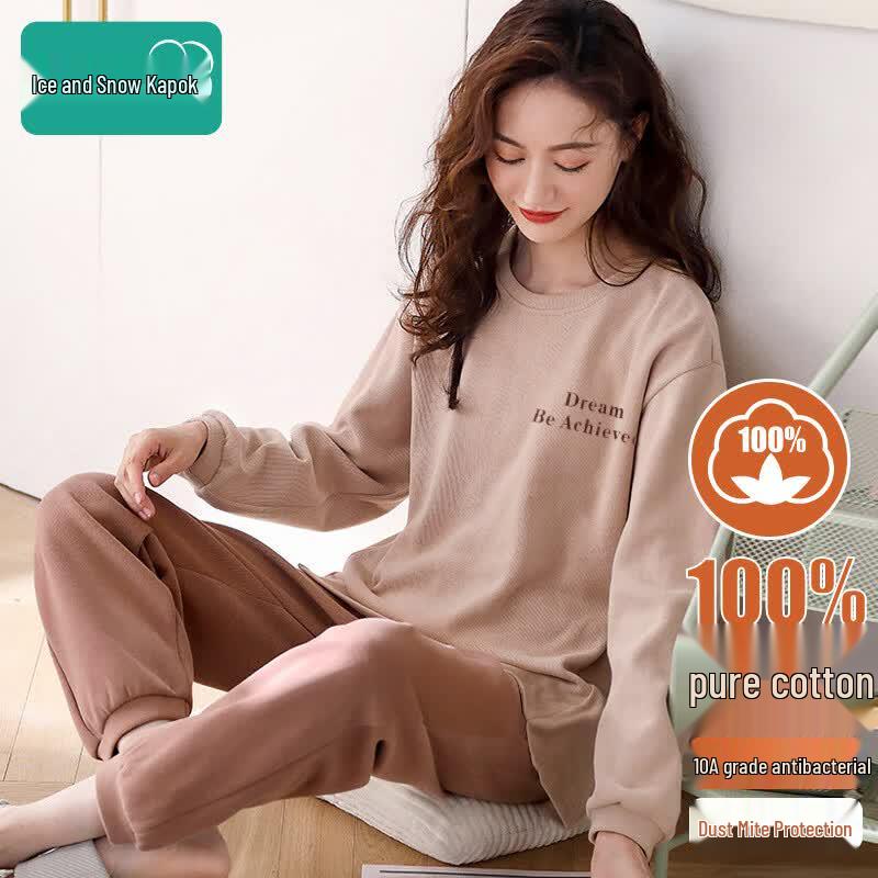 Women s Pure Cotton Long Sleeve Loungewear Set XL