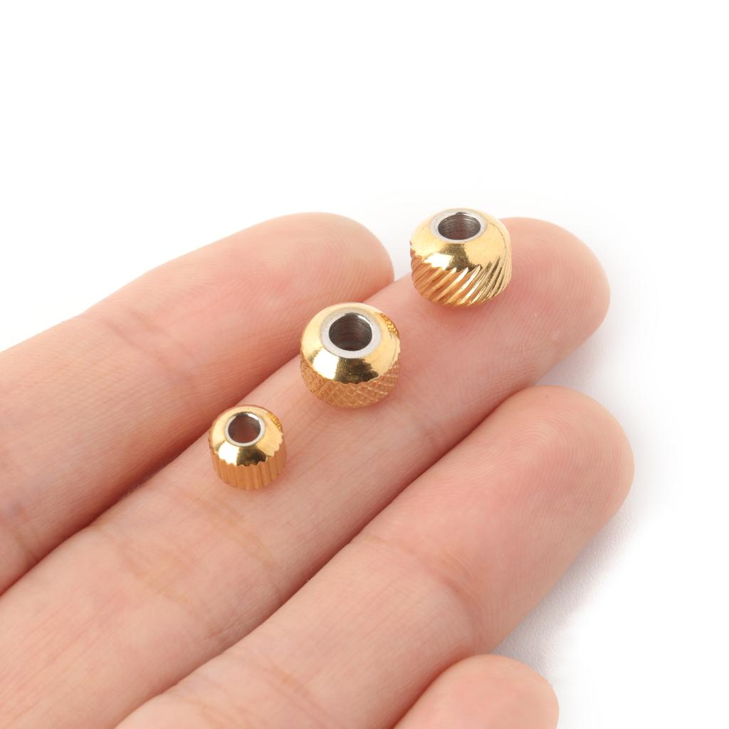 1pack Stainless Steel Loose Beads Screw Grid Oblique Straight Line Tube Shape Beads for Jewelry Making Diy Bracelet Accessories