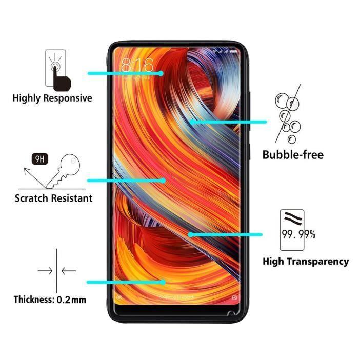 Verre Trempé - Phonillico - Xiaomi MI MIX 2S - Pack de 3 - Ultra Résistant - Protection Écran