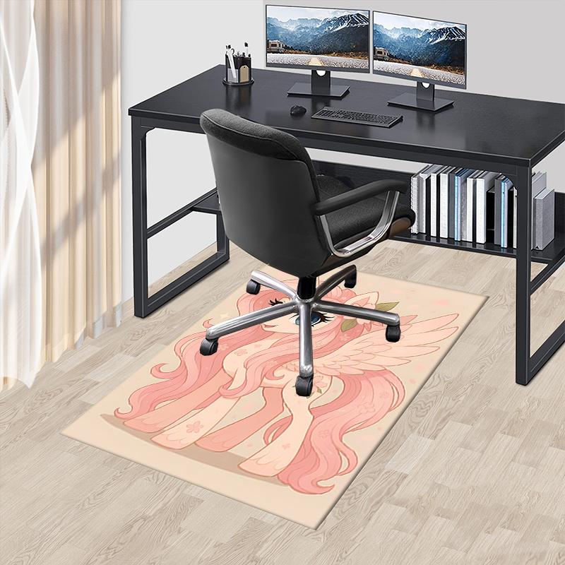 

Charming Pink Unicorn Office Chair Mat - Floral Decorative Rug for Home Office Living Room Bedroom Sofa Gift.122317a 60cm by 90cm