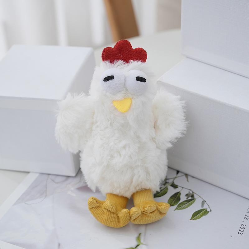 Plush Chicken Cute Keychain Long Fur Adorable Girls Bag Charm Pp Filling Cotton