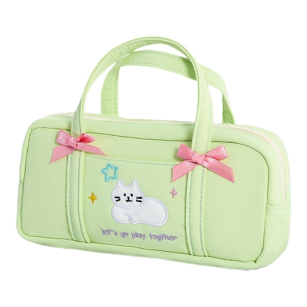 

Large Capacity Korean Stationery Bag Cartoon Cat Cat Pen Storage Bag Handheld Pencil Bag Kids Girl