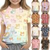 Kids Animal Print Short Sleeve T Shirt Casual Loose Fit Crew Neck Top for Boys and Girls Soft Comfortable Fabric