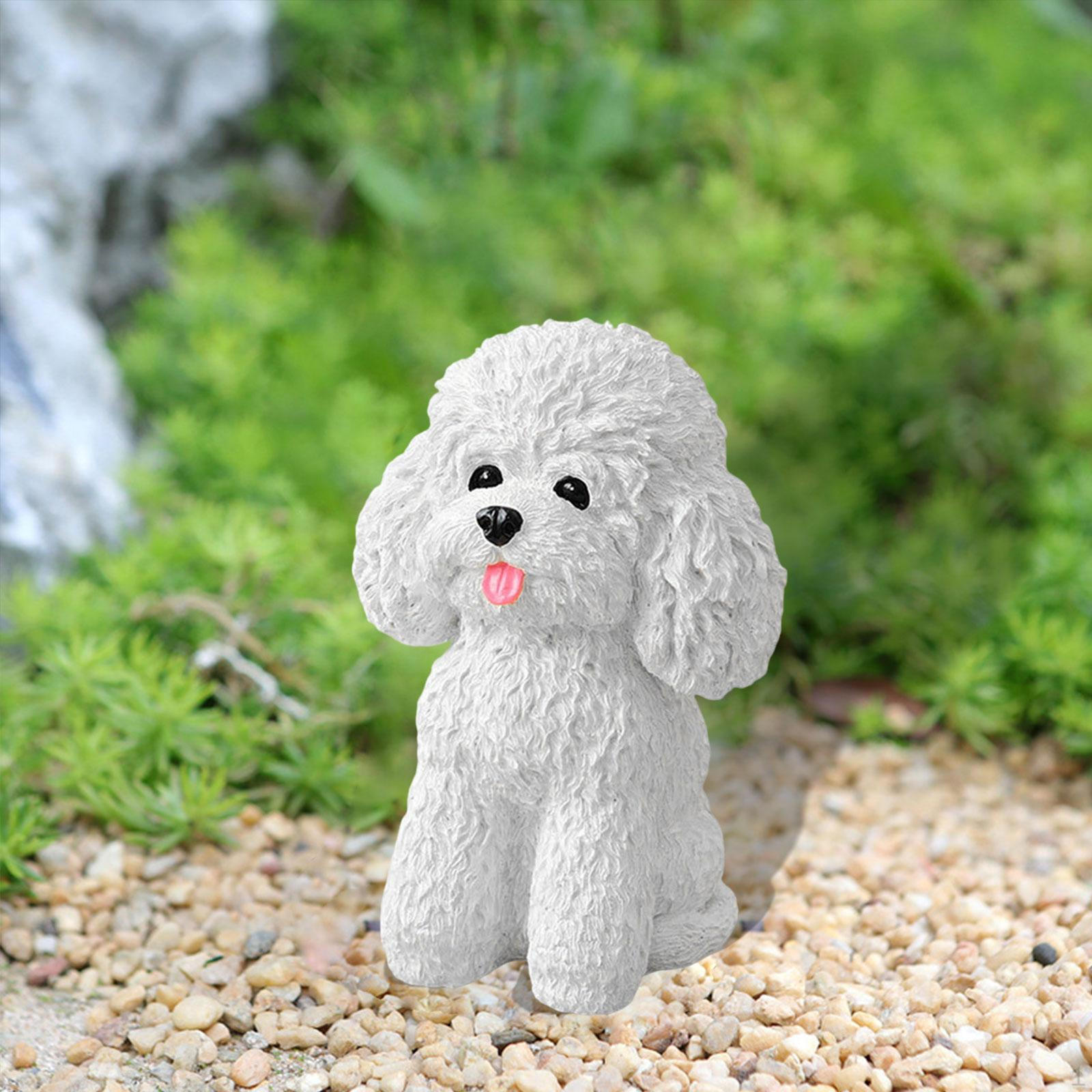 

Фигурка собаки для сада и дома, скульптура щенка из смолы для помещений и улицы белый