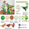 45pcs Jungle Dinosaur Party Balloons Set Mini Dinosaur Balloon Cream White Number Ballon Kids 1 2 3 4 5Year Birthday Party Decor