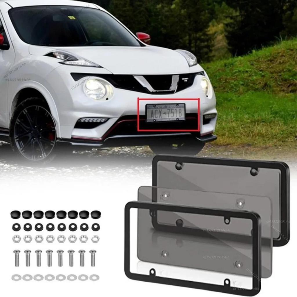 2PCS Universal American License Plate Frame with Screws Number Plate Car Plate Frame 6Inchx12inch for Truck Vehicles Auto