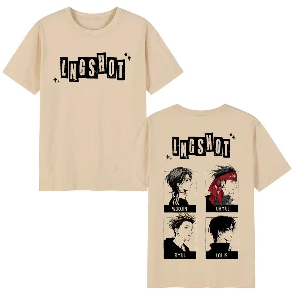 Korean Kpop Lngshot T Shirt Men Women Clothing Fashion Hip-hop Short Sleeve T-shirts Cotton Oversized Casual T-shirt Streetwear