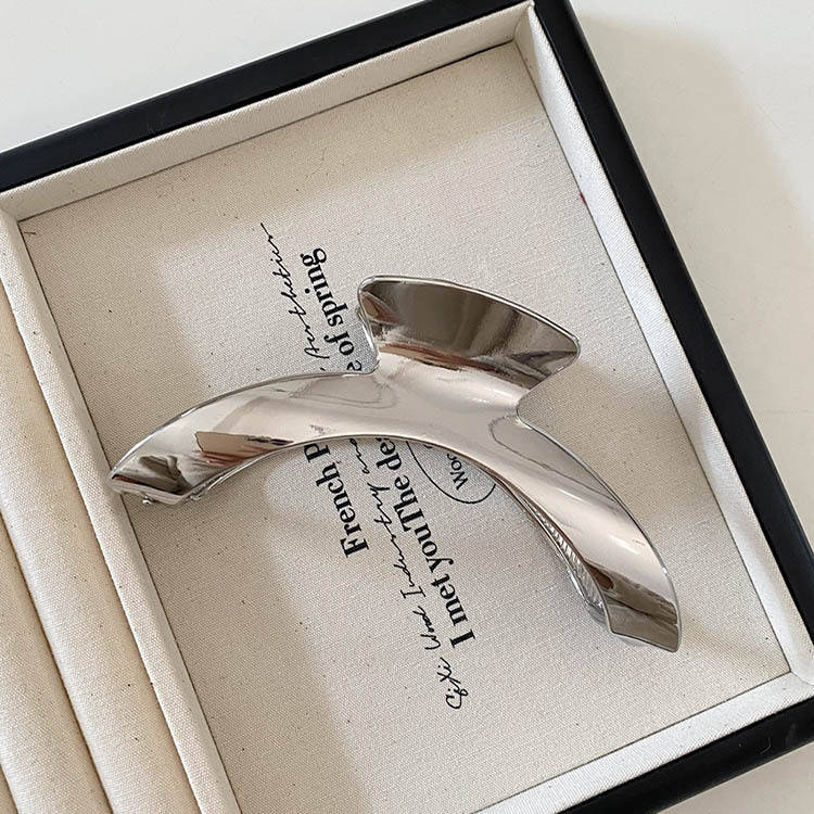 

Летняя новинка Металлическая минималистичная заколка для волос изогнутой формы Геометрическая универсальная модная заколка-краб для пучка на затылке Аксессуар для волос