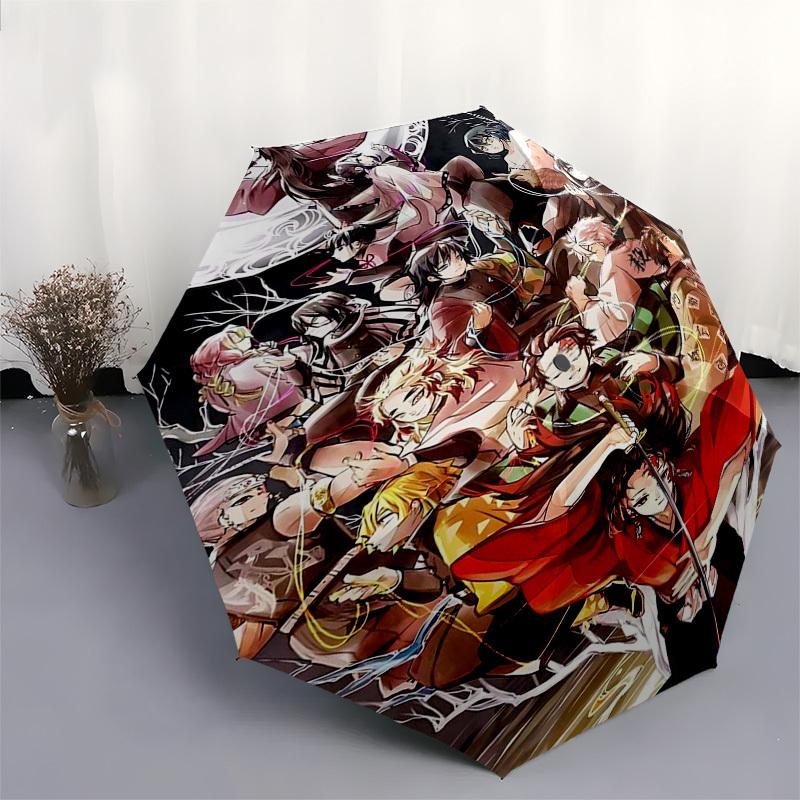 1pc Jujutsu Kaisen Characters Outdoor Umbrella - Automatic Opening/Closing, Portable Tri-Fold Design with 8-Rib Iron Frame - Perfect Gift for Fans, Tr