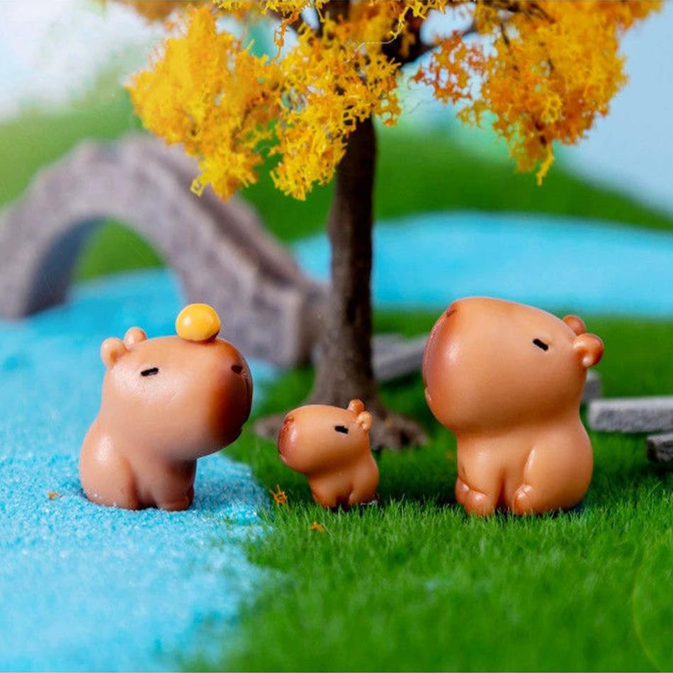 10pcs/Set Capybara Simulation Animals Model Mini Kapibare Action Figures Figurine Home Decoration Kids Gift Poseable Articulated Scale Detailed