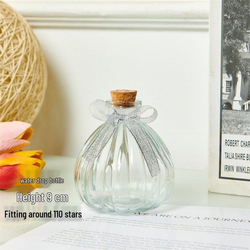 Creative Glass Bottle with Sand, Shells, Lucky Stars, Paper Cranes, and Rainbow Pentagrams