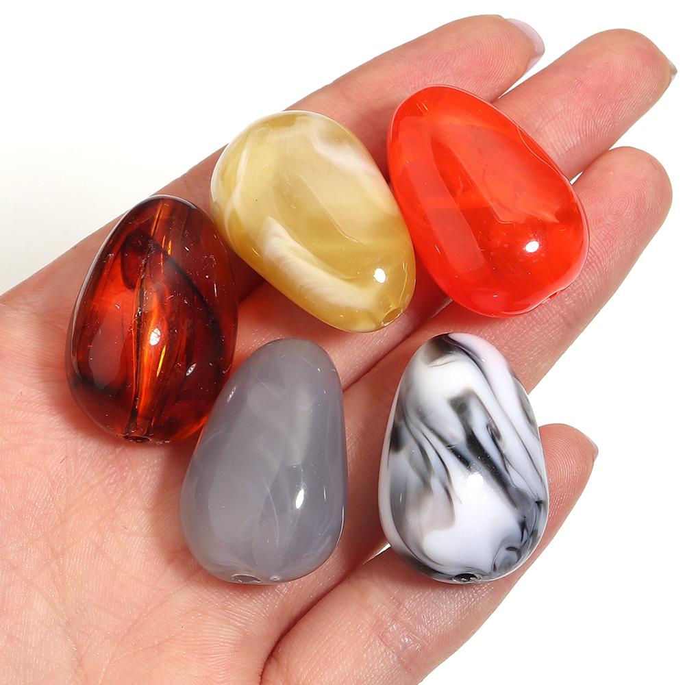 10pcs 29x20mm Irregular Acrylic Beads Colorful Oval Cloud Beads Loose Beads For DIY Jewelry Making Bracelet Necklace Accessories