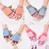 Kids' Cartoon Knitted Flip-Top Fingerless Winter Gloves - Unisex, Warm, Velvet-Lined, Thickened