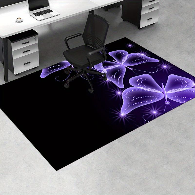 1pc. Purple Butterfly Home Decorative Rug Office Chair Mat Outdoor Carpet Gift for Women Girls Kids Room Bedroom Living Room