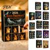 Family Halloween Activity Advent Calendar, 24 Day Countdown Box with Mini Calendar Ghost Figures, Rustic Farmhouse Decor for Home, Festive Gift