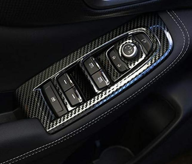 Famous Door Window Button Switch Cover Garnish Fiber for Forester SK Series 2018 and Car (Carbon Pattern) (5th Generation, Later)