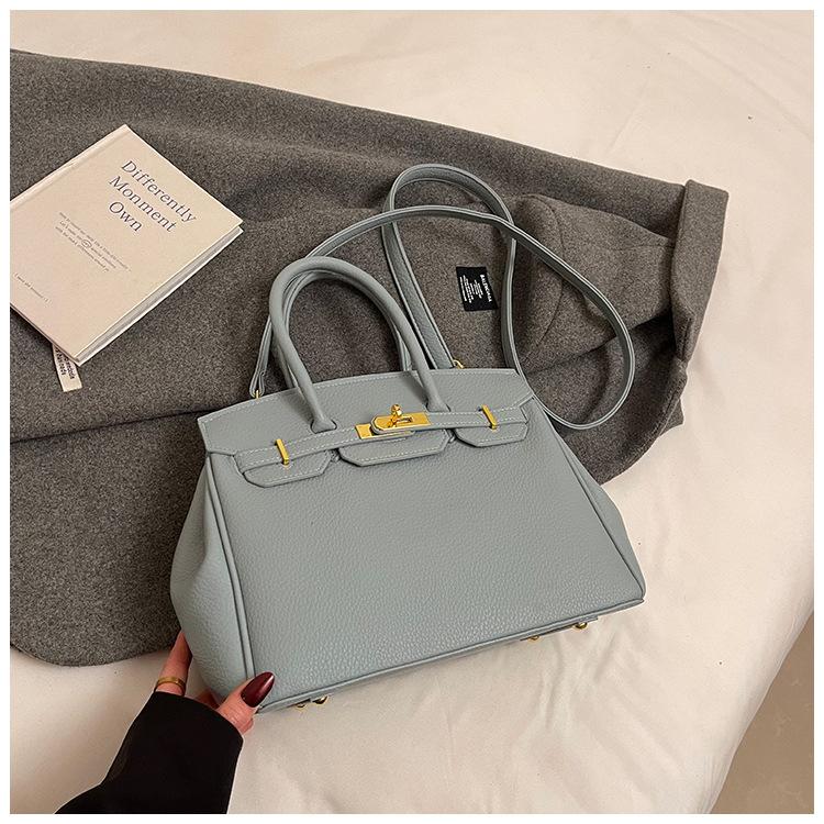 Retro Classic New Portable Platinum Bag Women's Lychee Pattern Fashionable Versatile Shoulder Messenger Bag