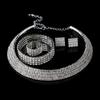 European and American Luxury Full Diamond Collar Necklace Bracelet Earring Ring Set Bridal Accessories Wedding Dress Accessories