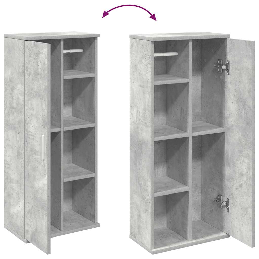 Bathroom Cabinet with Toilet Paper Holder Concrete Grey 39 X 22 X 90 Cm