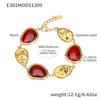 Multi-color Resin Beads Chain Bracelet In Stainless Steel 18K Gold Plated Bracelets Imitation Zircon Bracelet for Women