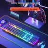 Wired Mechanical Feel Keyboard & Silent Mouse Set for Laptops & Gaming
