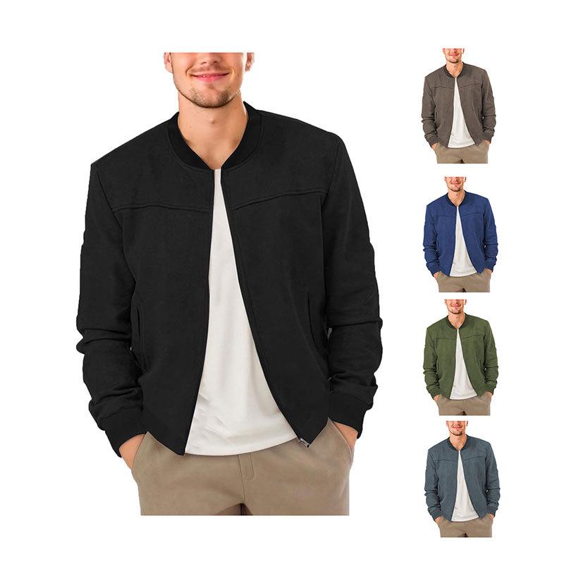 Men's European and American Fashion Suede Plush Lightweight Hoodie Jacket