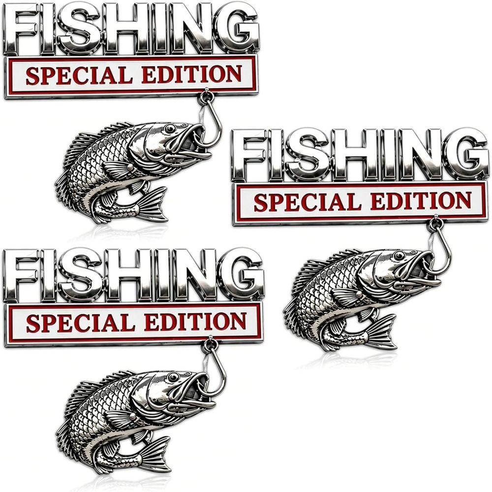 Metal Fishing Emblem Fishing Vehicle Emblem Fishing Themed Auto Badge  Vehicle Accessories