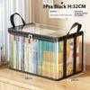 2/3Pcs Transparent Book Storage Bag With Handle Dustproof Waterproof Organizer Stackable Storage Box For Books Clothes Organizer
