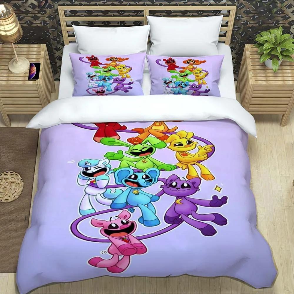 3D Print Anime Smiling Animals CATNAP DOGDAY Bedding Set Brand New Cool Anime Quilt Cover Pillowcase Cute Cartoon Children Gift