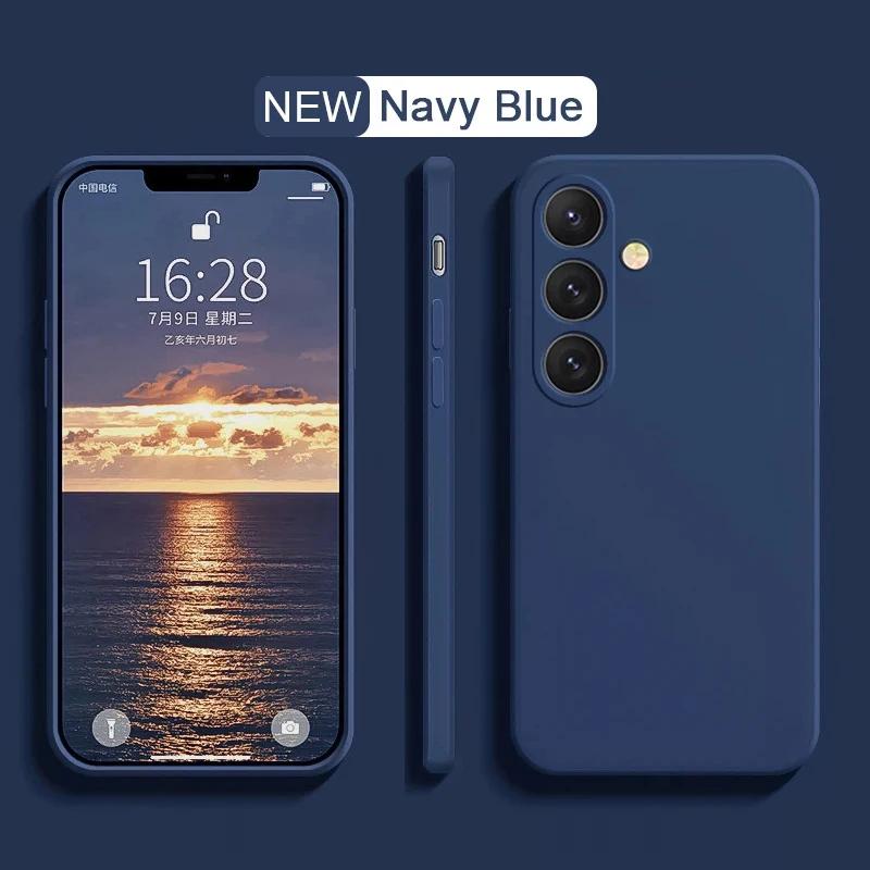 Flüssigsilikon Handyhülle für Samsung Galaxy S21 S22 S23 S24 S25 UItra Plus S23 S24 FE leicht farbenfroh Weiche Rückseite