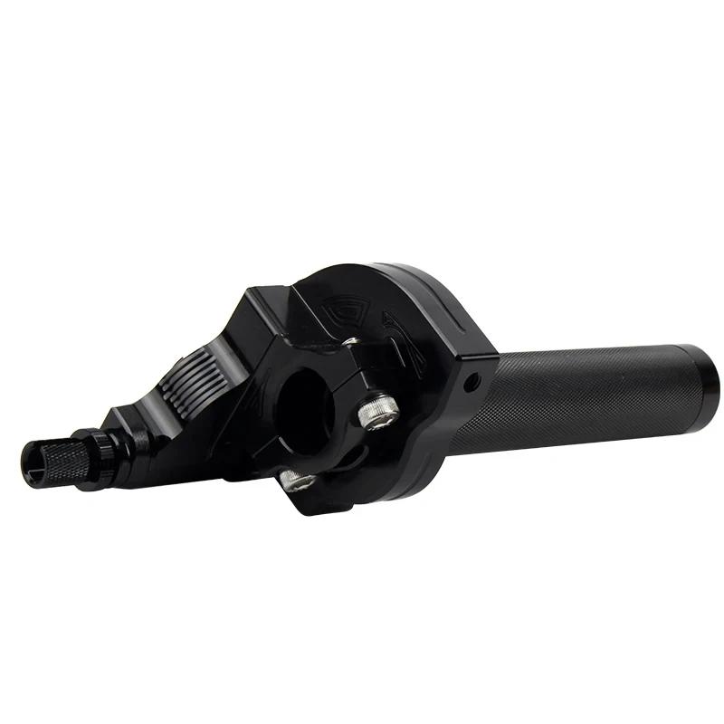For ATV Quad Bike Motocross Moped Scooter Bike CNC Aluminum Parts 7/8" 22mm Universal Motorcycle Accelerator Throttle Twist Grip,Black.