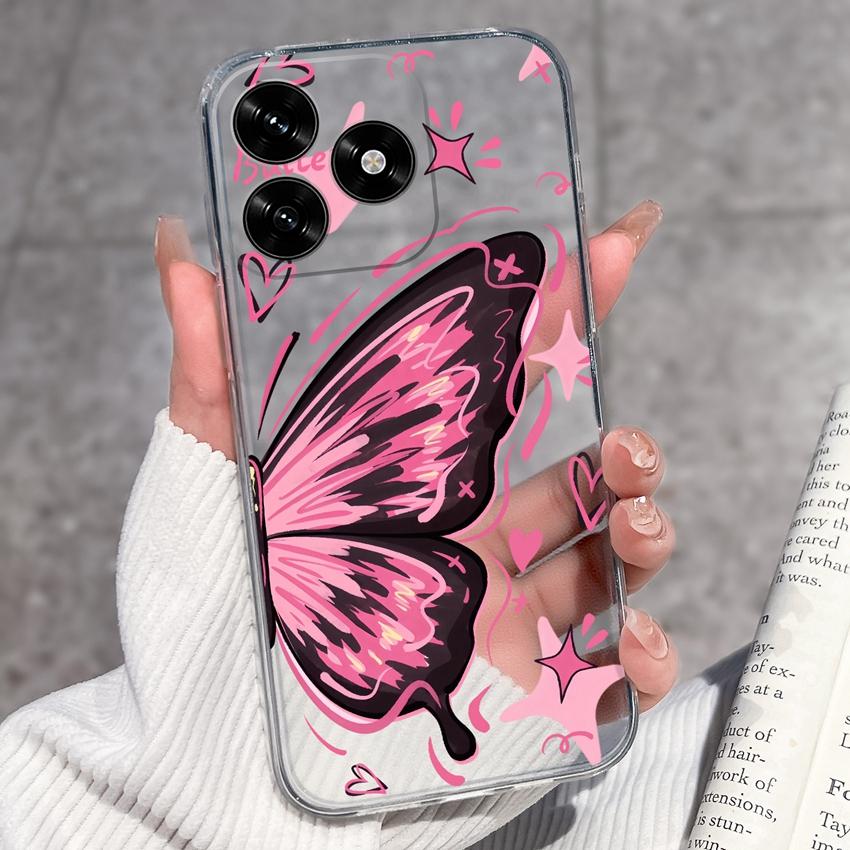 Für Honor X5c Plus X6a X7a X8a 10i 20 20i 50 Pro Lite Hülle Schwarz Kleine Liebesherz-Muster Weich Ultra Dünn TPU Anti-Rutsch Schale Für Honor Handyhüllen