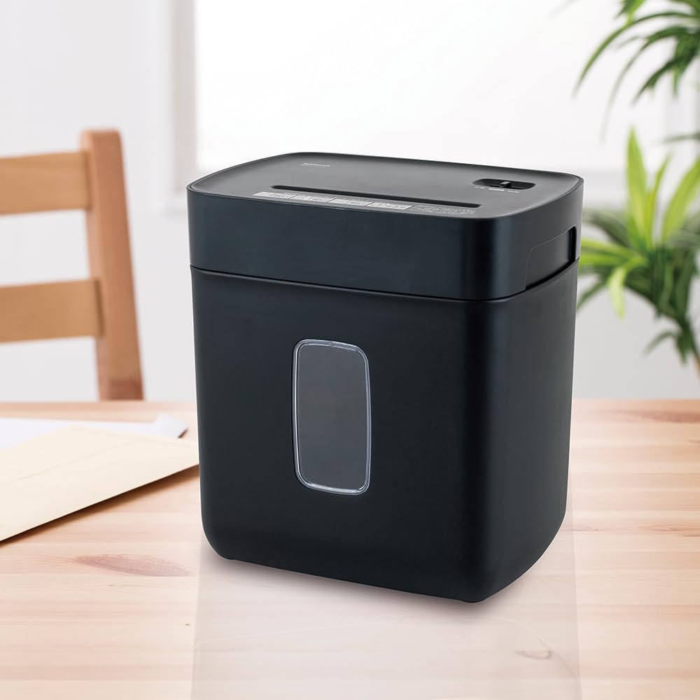 Nakabayashi Personal Shredder, Quiet, Compact, Desktop, Black Z0635