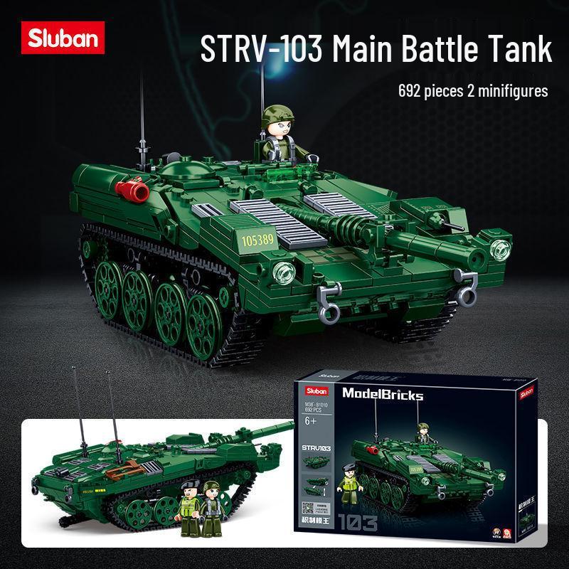 Xiao Luban Military Series: Main Battle Tank & Black Hawk Helicopter Building Block Toys for Boys