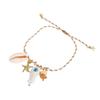 Adjustable Charm Bracelet Ceramic Starfish Shell Fish Pendant Braided Rope Jewelry for Casual Wear Gift Ideas