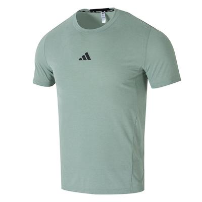Logo Confortável Respirável Corrida Treino Camiseta Manga Curta Masculina Tops Verde JI5768